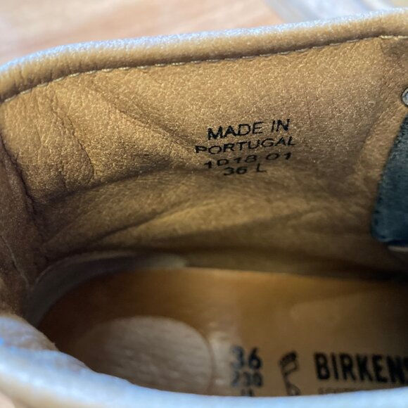 EUC Black Leather Birkenstock Trones 36 Regular Combat Boots 5 - 6 - Picture 2 of 6